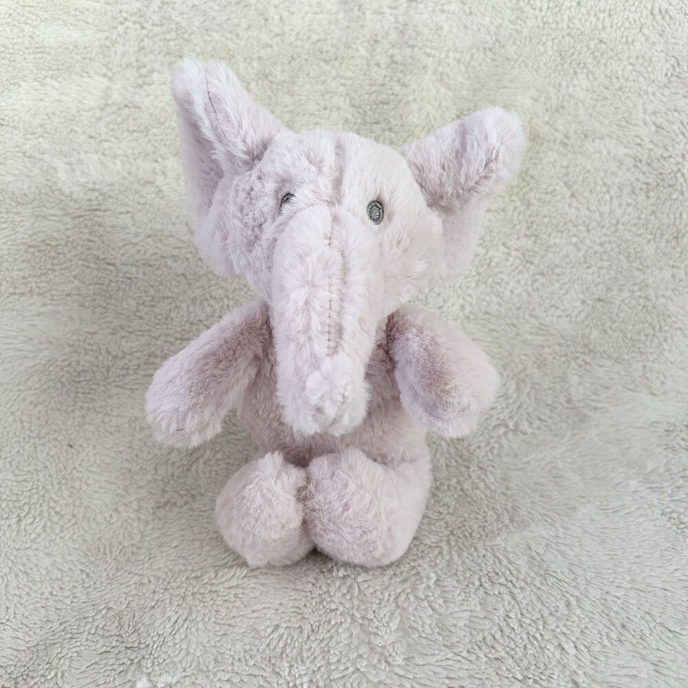 SL Home Fashions Pink Elephant Plush Furry Sewn Eyes 12" Stuffed Animal Lovey
